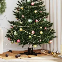 Prolenta Maison Exclusive - Kerstboomstandaard, zwart, 50 x 50 x 15,5 cm, staal
