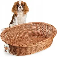Kadax Wilgentenen Honden- en kattenligstoel, huisdierbed in natuurlijke kleur, hondenbed, kattenmand, ligstoel voor dieren, dierenbed, hondenslaapplaats, rustmand (13 x 58 x 45 cm)