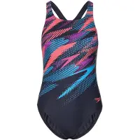 Speedo Digital Printed Medalist Swimsuit Blauw UK 32 Vrouw