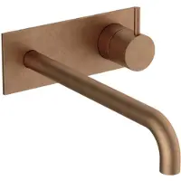Hotbath Cobber - Wastafelmengkraan - zonder Waste - Laag - Bruin - Inbouw - Messing - V06
