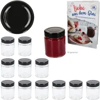 MamboCat 12-delige set jamfles / hoge randfles 161 ml Deep TO 58 (DTO) zwarte deksel inclusief receptenboekje