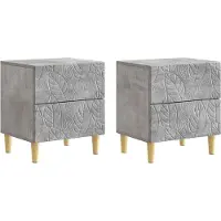 vidaXL Nachtkastje 2 st Betongrijs 43 x 34,5 x 48 cm Bewerkt hout