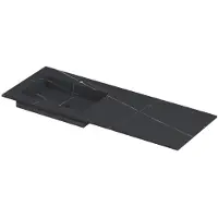 Ink Post Wastafel Keramische Slab Envelop Bak Links met 1 Kraangat - 1200x450x10 mm - Lauren Black Mat