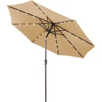 KOMFOTTEU Parasol 300cm - met led en zwengel - knikbaar - tuinparasol - stokparasol - strandparasol - voor tuin, strand, balkon