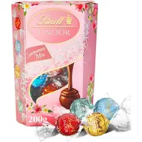 Lindt LINDOR Zomermix chocolade bonbons 200g - 16 zacht smeltende chocolade bonbons - Mix van 4 smaken - Vaderdag Cadeau