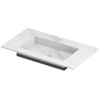 Ink Post Wastafel Keramische Slab Envelop Bak met 1 Kraangat - 800x450x10 mm - Calacatta Mat