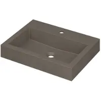 Ink Momento Wastafel Quartz met 1 Kraangat - 600x450x90 mm - Quartz Beton