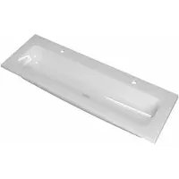 Ink Reflekt Wastafel Polystone Centraal met 2 Kraangaten - 1200x400x15 mm - Glans Wit