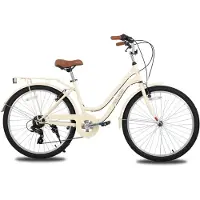 Happiq Strandcruiser – Voor heren en dames – 7 versnellingen, achterdrager – 66 cm wielen, paars, volwassen stadsfiets