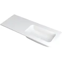 Ink Faktor Wastafel Polystone Rechts Zonder Kraangat - 1200x450x15 mm - Mat Wit