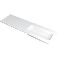 Ink Faktor Wastafel Polystone Rechts Zonder Kraangat - 1600x450x15 mm - Mat Wit