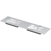 Ink Post Wastafel Keramische Slab Envelop Bak Dubbel 2 Kraangaten - 1800x450x10 mm - Statuario Glans