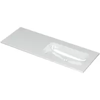 Ink Aspekt Wastafel Porselein Rechts Zonder Kraangat - 1200x450x15 mm - Glans Wit