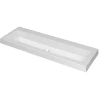 Ink Dock Wastafel Polystone Zonder Kraangat - 1200x400x60 mm - Glans Wit