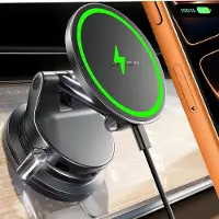 Lisen ProGrip Wireless Auto Telefoonhouder – Magnetisch met Draadloos Opladen – 360° Draaibaar – Sterke Magneet & Stabiele Grip