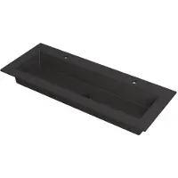 Ink Kraft Wastafel Enkele Bak 2 Kraangaten - 1200x450x10 mm - Quartz Zwart