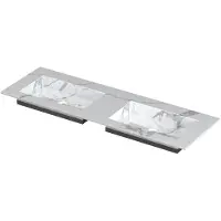 Ink Post Wastafel Keramische Slab Envelop Bak Dubbel Zonder Kraangaten - 1400x450x10 mm - Statuario Glans