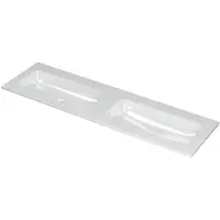 Ink Aspekt Wastafel Porselein Dubbel Zonder Kraangaten - 1600x450x15 mm - Glans Wit