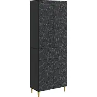 vidaXL Kast Set 2 pcs Zwart Bewerkt hout