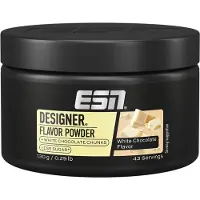 ESN Designer Flavor Powder White Chocolate - 130g (43 porties) - Smaakpoeder met 30% Witte Chocoladestukjes, voor Kwark, Yoghurt en Havermout, Made in Germany