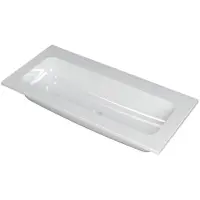 Ink Faktor Wastafel Polystone Centraal Zonder Kraangat - 1000x450x15 mm - Glans Wit