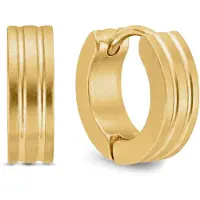 Frank 1967 7FE-0007-Y Stalen Oorringen - Heren - 13 x 4 mm - Staal - Vintage - Goudkleurig