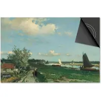 Dietrix Inductie beschermer 59x52 - afdekplaat inductie mat - Kookplaat beschermer - Base - Oude Meesters - Johan Hendrik Weissenbruch De Trekvliet bij Rijswijk - Gezicht bij de Geestbrug