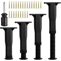OEM Verstelbare meubelsteunen, zwart, 15-28 cm, geschikt voor bedden en kasten