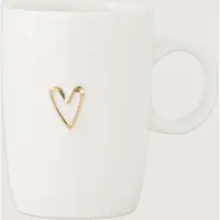 Zusss Mok Lijn Hartje Wit / Goud 500 ml