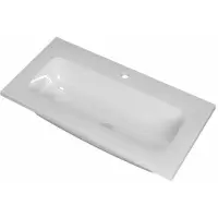Ink Reflekt Wastafel Polystone Centraal met 1 Kraangat - 800x400x15 mm - Glans Wit