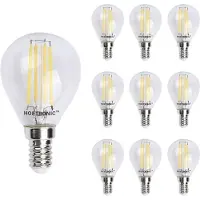 HOFTRONIC™ 10x E14 LED Filament - 4 Watt 470 lumen - 2700K warm wit licht - kleine fitting - Vervangt 40 Watt - P45 vorm