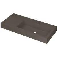 Ink Momento Meubelwastafel 100x45cm Quartz - Rechts - 1 Kraangat - Beton - 8718835160258 - Rechthoekig - Wastafels, Meubelwastafels