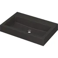 Ink Momento Wastafel Quartz Zonder Kraangat - 700x450x90 mm - Quartz Zwart
