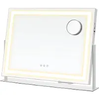 Songmics - Spiegel - Dimbare Verlichting - USB-poorten - Telefoonhouder