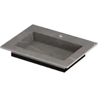Ink Post Wastafel Keramische Slab Envelop Bak met 1 Kraangat - 600x450x10 mm - Armani Grey Mat