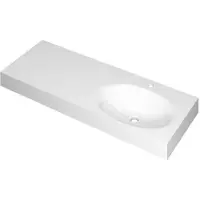 Ink Smooth Wastafel Polystone Rechts met 1 Kraangat - 1200x450x90 mm - Glans Wit