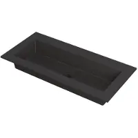 Ink Kraft Wastafel Enkele Bak Zonder Kraangat - 1000x450x10 mm - Quartz Zwart