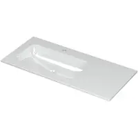Ink Aspekt Wastafel Porselein Links met 1 Kraangat - 1000x450x15 mm - Glans Wit