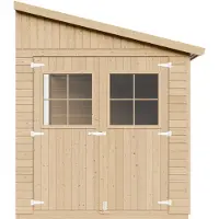 Timbela M339 - Houten tuinhuis - 6 m² - 318x216xH243 cm - zonder vloer en zonder zijwand (totaal 3 wanden)