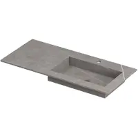 Ink Post Wastafel Keramische Slab Envelop Bak Rechts met 1 Kraangat - 1000x450x10 mm - Armani Grey Mat