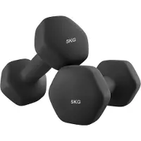 Songmics - Dumbells - Dumbells 5 kg - Hexagon Dumbells - 2 x 5 kg - Voor Krachttraining Thuis