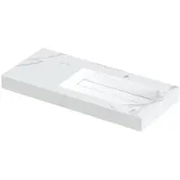 Ink Pitch Wastafel Keramische Slab Rechts met Drain en Front en Side Skirts 1 Kraangat - 1000x450x90 mm - Statuario Glans