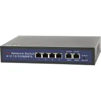 BLOW Schakelaar 4-poorts, PoE, 100 Mbps, 60W, model BL-SW6-4P