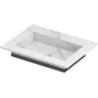 Ink Post Wastafel Keramische Slab Envelop Bak Zonder Kraangat - 600x450x10 mm - Calacatta Mat