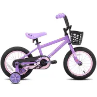 Happiq Kinderfiets – Voor meisjes van 3–10 jaar – Met zijwieltjes, kettingbeschermer en mandje – 36 cm / 41 cm / 51 cm wielen, paars
