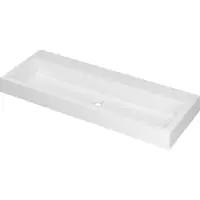 Ink Momento Wastafel Polystone Zonder Kraangat - 1200x450x90 mm - Mat Wit