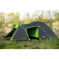 Peme Taurus Koepeltent Tent voor 3 personen, Zwart en groen, 2 ingangen, muskietennet, waterdicht, snelle opbouw, ademend materiaal