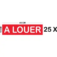 Immo Sticker "A LOUER" rood Bubbelfree 40x10cm 25stuks .