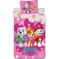 Paw Patrol Psi Patrol Roze Katoenen Dekbedovertrek Set 140x200 cm met Kussensloop 50x70 cm