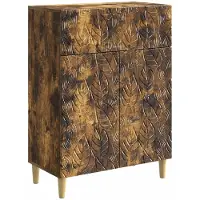 vidaXL - Dressoir - Gerookt - eiken - 66 - x - 34,5 - x - 90 - cm - Bewerkt - hout